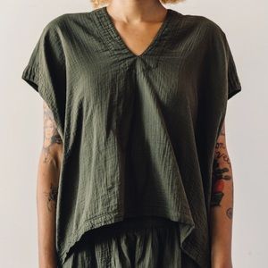Atelier Delphine Celeste Top, Hunter Green size L